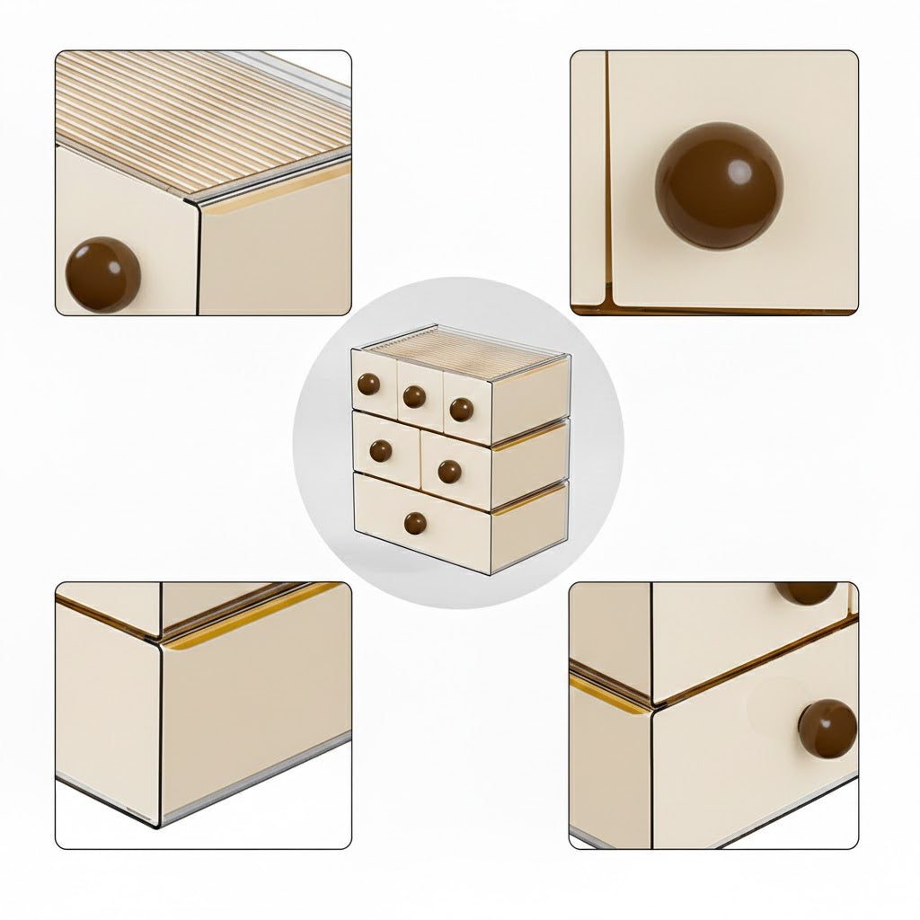 Elegant Modular Desktop Organizer with Multi-Tier Storage Drawers