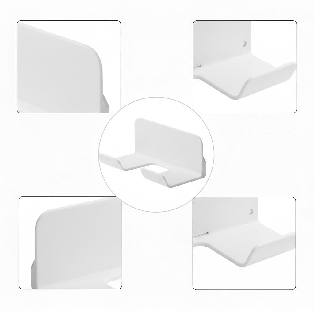 Sleek Wall-Mounted Hair Dryer Holder with Integrated Cable Management